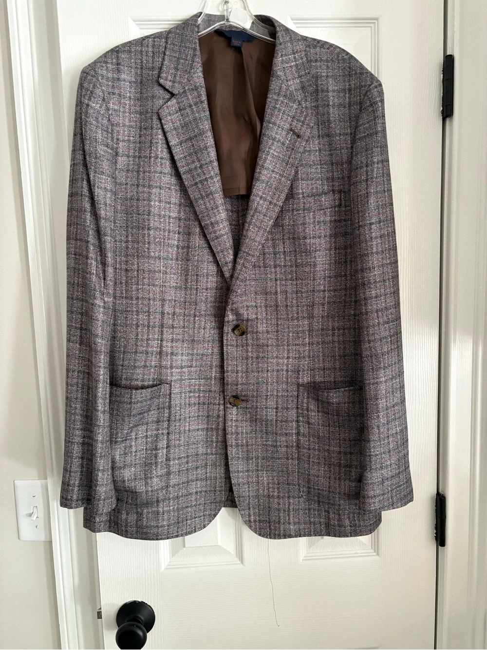 Max Davoli Baroni Mens Sportcoat Blazer Jacket 42L Gray Plaid